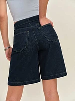 Vera Mid Rise 10" Trouser Jean Shorts