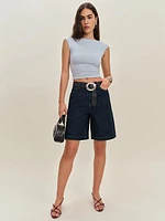 Vera Mid Rise 10" Trouser Jean Shorts