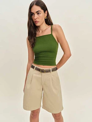 Malia Mid Rise 10" Trouser Twill Shorts