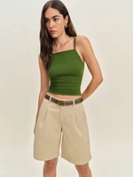 Malia Mid Rise 10" Trouser Twill Shorts