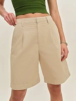 Malia Mid Rise 10" Trouser Twill Shorts