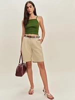 Malia Mid Rise 10" Trouser Twill Shorts