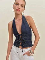 Kyleigh Denim Halter Top