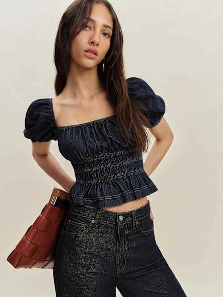 Aliya Denim Top