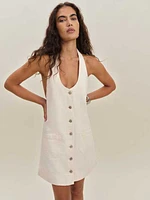 Brittany Denim Halter Mini Dress