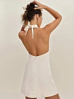 Brittany Denim Halter Mini Dress