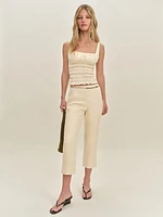 Petra Linen Low Rise Pedal Pusher Pant