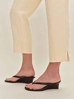 Petra Linen Low Rise Pedal Pusher Pant