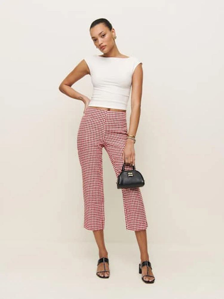 Petra Linen Low Rise Pedal Pusher Pant