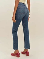 Valeria Super Stretch Mid Rise Ankle Flare Jeans