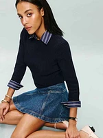 Noella Cashmere Blend Ribbed Crew Sweater