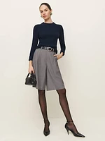 Noella Cashmere Blend Ribbed Crew Sweater
