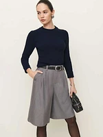 Noella Cashmere Blend Ribbed Crew Sweater