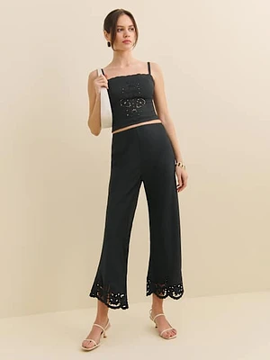 Aria Satin Cropped Pant