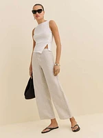 Petites Joni Linen Cropped Pant