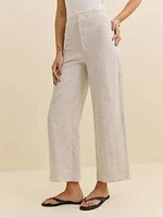 Petites Joni Linen Cropped Pant