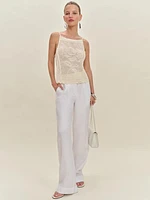 Sonnet Cotton Linen Crochet Tank