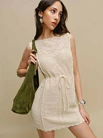 Lilliana Linen Cotton Crochet Dress