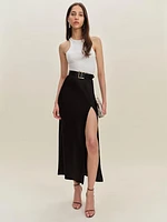 Layla Satin Skirt With Slit