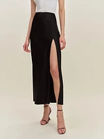 Layla Satin Skirt With Slit