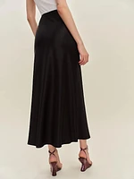 Layla Satin Skirt With Slit