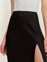 Layla Satin Skirt With Slit