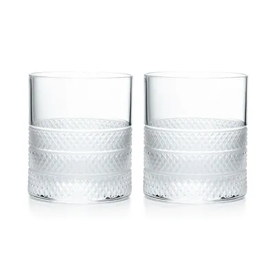 Diamond Point Double Old-fashioned Glasses