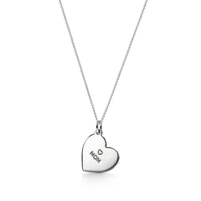 Mom Medium Heart Tag Pendant