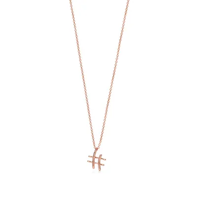 Paloma's Graffiti Small Hashtag Pendant in 18k Rose Gold, 16"