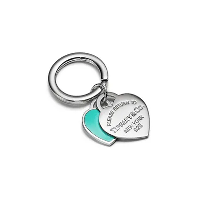 Return to Tiffany™ Double  Heart Tag Key Ring