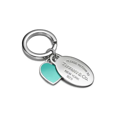 Return to Tiffany™ Oval and Heart Tag Key Ring