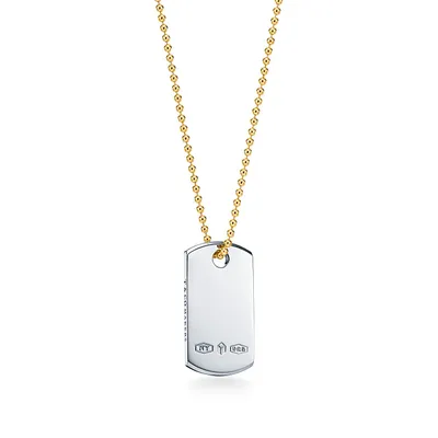 Tiffany 1837™ Makers I.D. Tag Pendant in Sterling Silver and 18k Gold, 24"