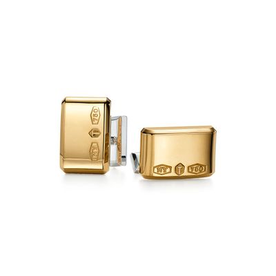 Tiffany 1837™ Makers Rectangle Cuff Links in 18k Gold and Sterling Silver
