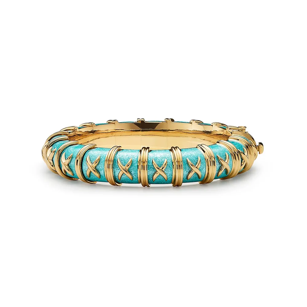 Tiffany & Co. Schlumberger Croisillon Azure Blue Enamel Bracelet