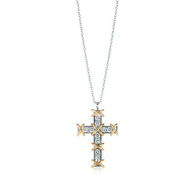Tiffany & Co. Schlumberger Ten Stone Cross Pendant