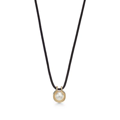 Tiffany HardWear South Sea Pearl Pendant in 18k Gold with Silk, 26"