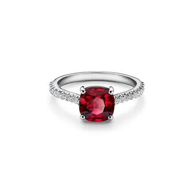 Tiffany Novo® Cushion-cut Ruby Ring