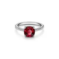 Tiffany Novo® Cushion-cut Ruby Ring