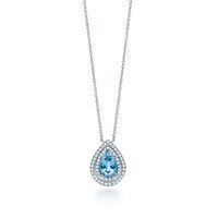 Tiffany Soleste Aquamarine and Diamond Pendant  