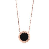 Tiffany T Diamond and Black Onyx Circle Pendant