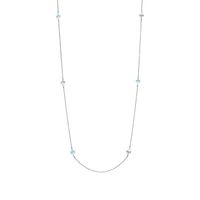 Tiffany T Diamond and Turquoise Station Necklace