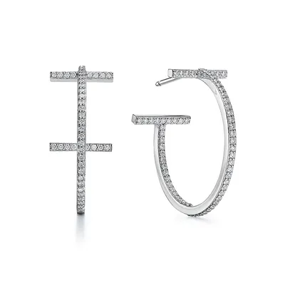 Tiffany T Diamond Hoop Earrings