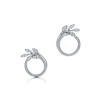 Tiffany Victoria® Diamond Vine Circle Earrings in Platinum