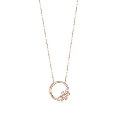 Tiffany Victoria® Diamond Vine Circle Pendant in 18k Rose Gold