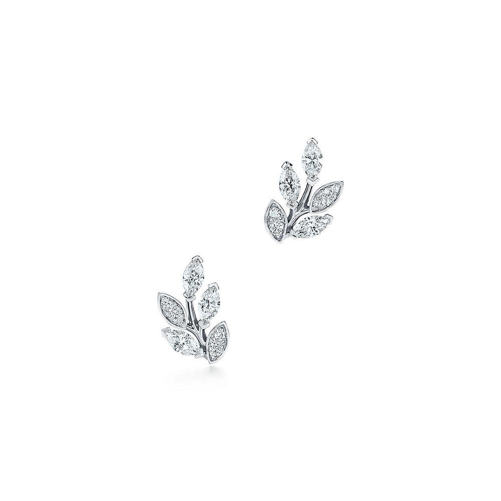 Tiffany Victoria® Diamond Vine Earrings in Platinum