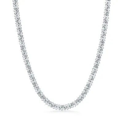 Tiffany Victoria® Diamond Vine Necklace in Platinum, 16"