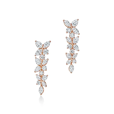 Tiffany Victoria® Mixed Cluster Diamond Drop Earrings