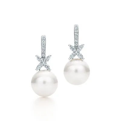 Tiffany Victoria™ Pearl and Diamond Earrings