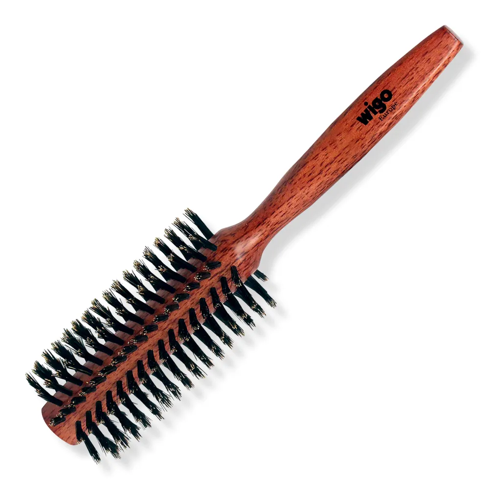 Wigo Round Wooden 100% Boar Bristle Brush