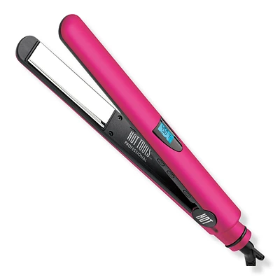 Professional 1" Titanium Digital Flat Iron, Red - Fabulous Fuchsia